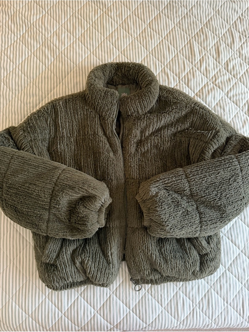 wild fable Olive Green Teddy Sherpa Jacket